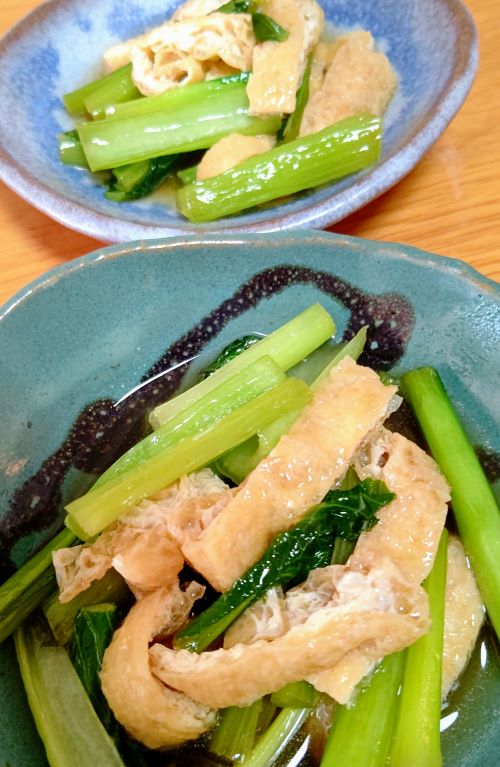 小松菜と油揚げの煮物写真